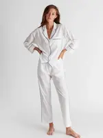 Sleepy Jones Marina Pajama Set- White End on End