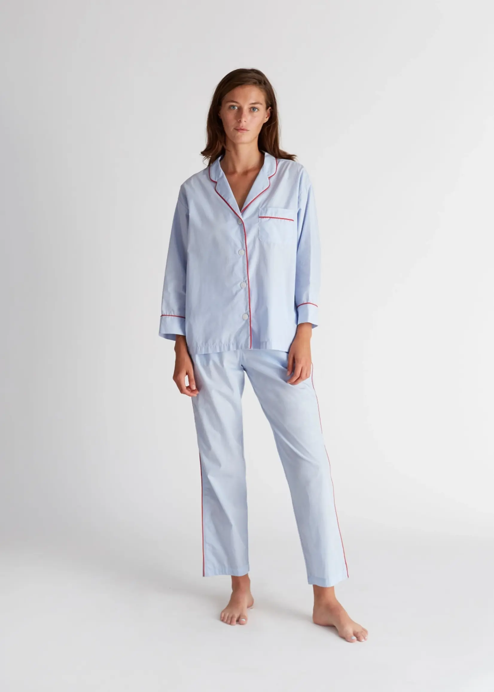 Sleepy Jones Marina Pajama Set- Blue End on End