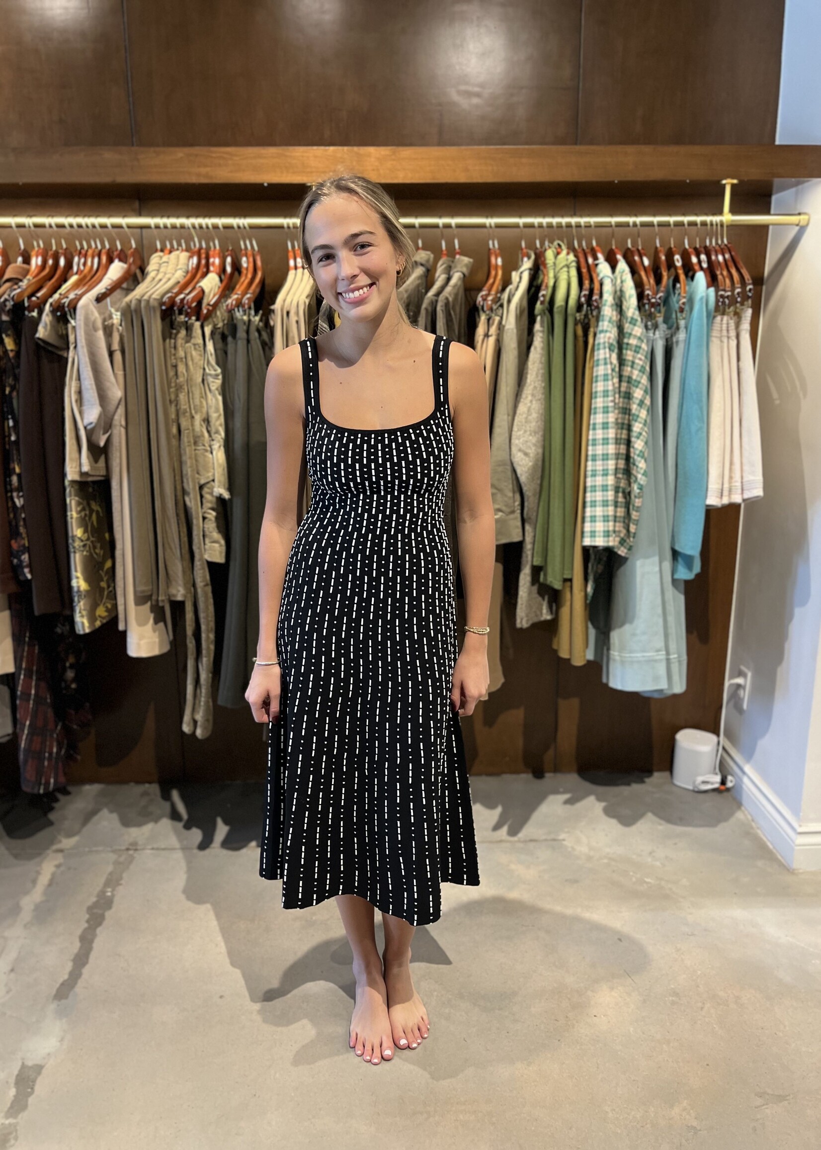 Staud Ellison Dress- Black Geo