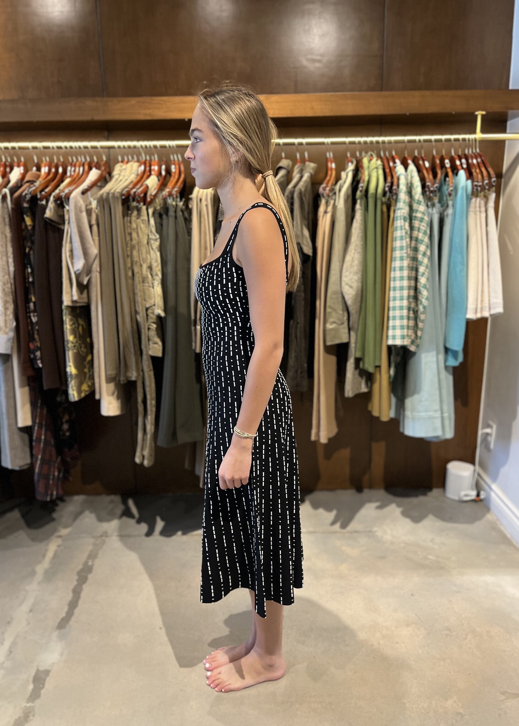 Staud Ellison Dress- Black Geo