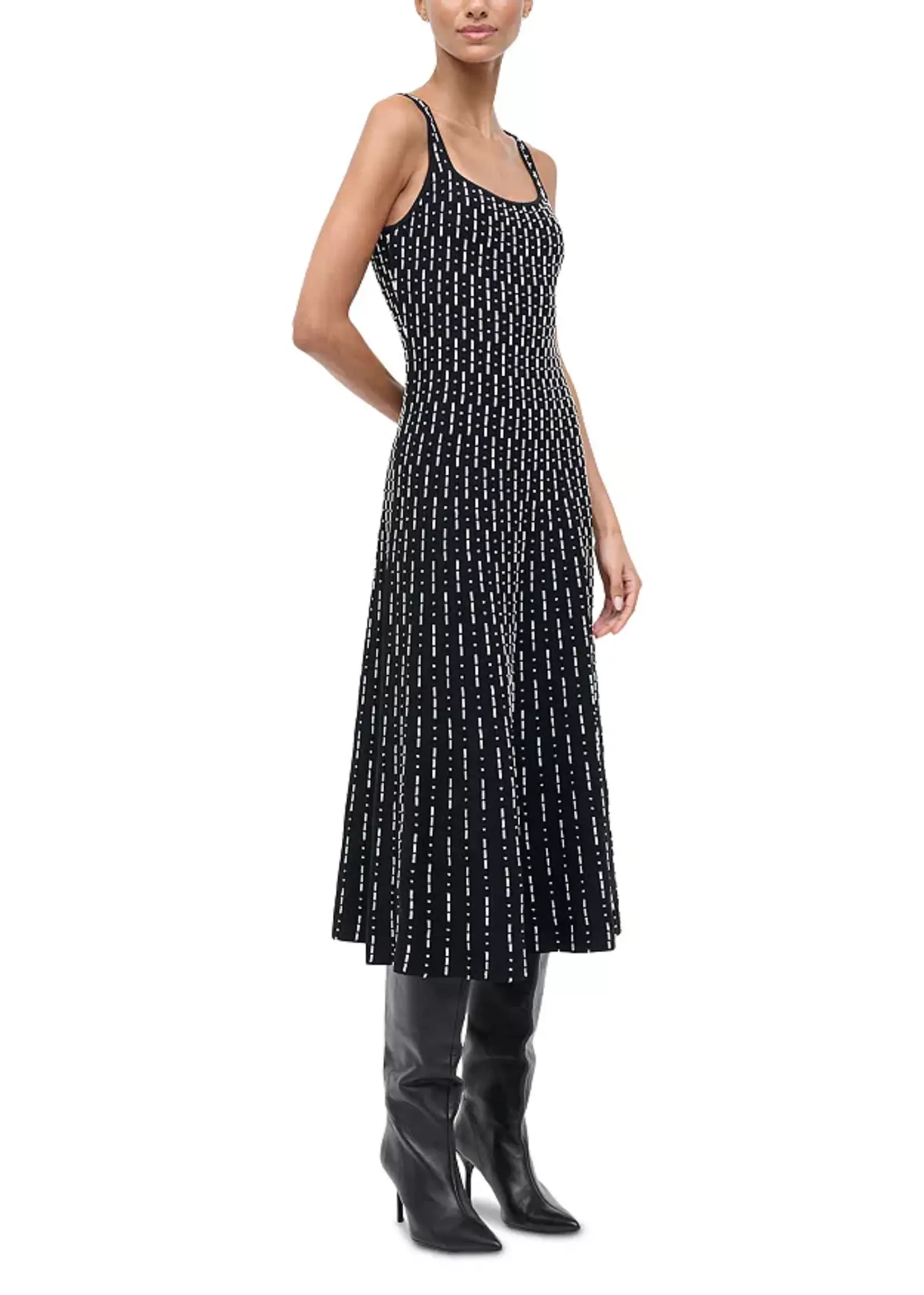Staud Ellison Dress- Black Geo