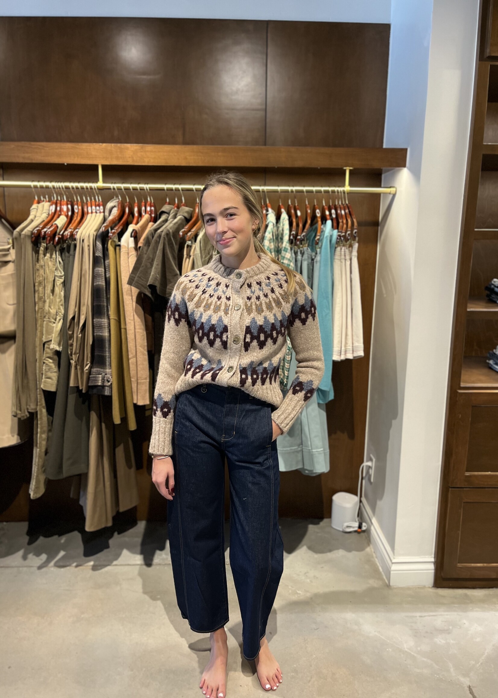 Veronica Beard Ryder High Rise Barrel- Indigo Rinse