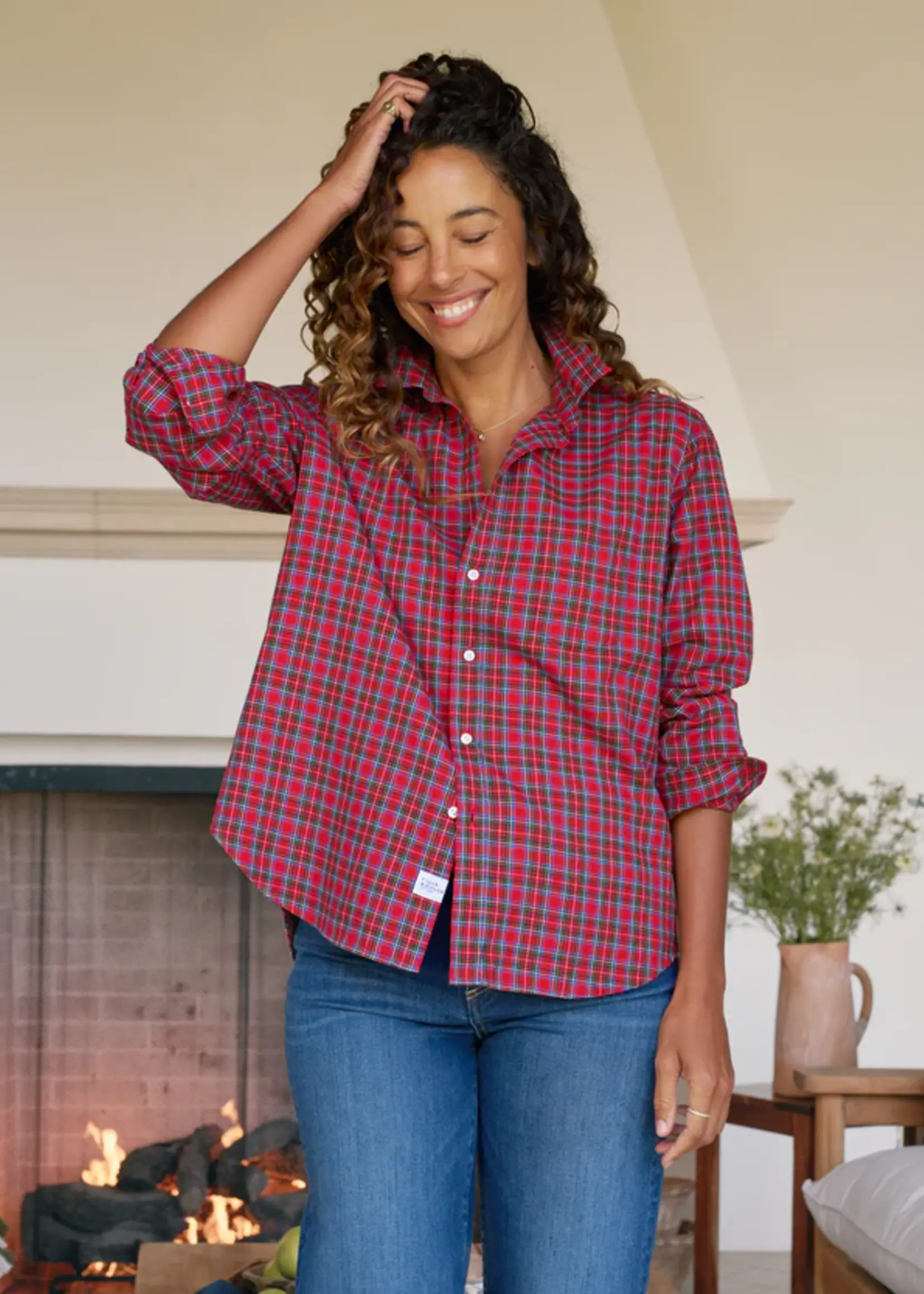 Frank & Eileen Eileen Relaxed Button-Up- Multicolor Red Plaid MBRW