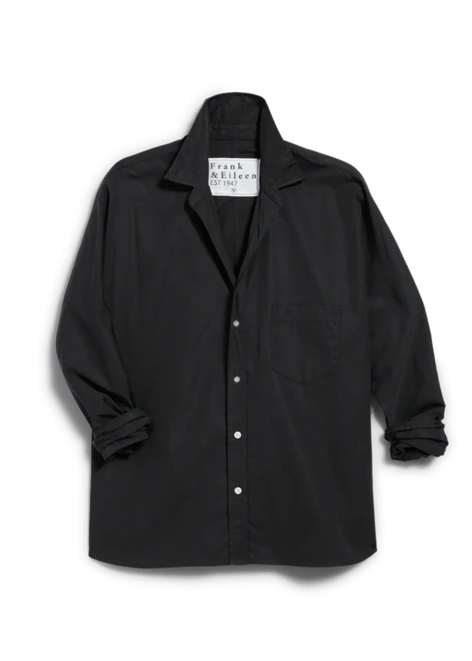 Frank & Eileen Oona Continuous Sleeve Relaxed Fit Button-Up- Black Superluxe BKSX