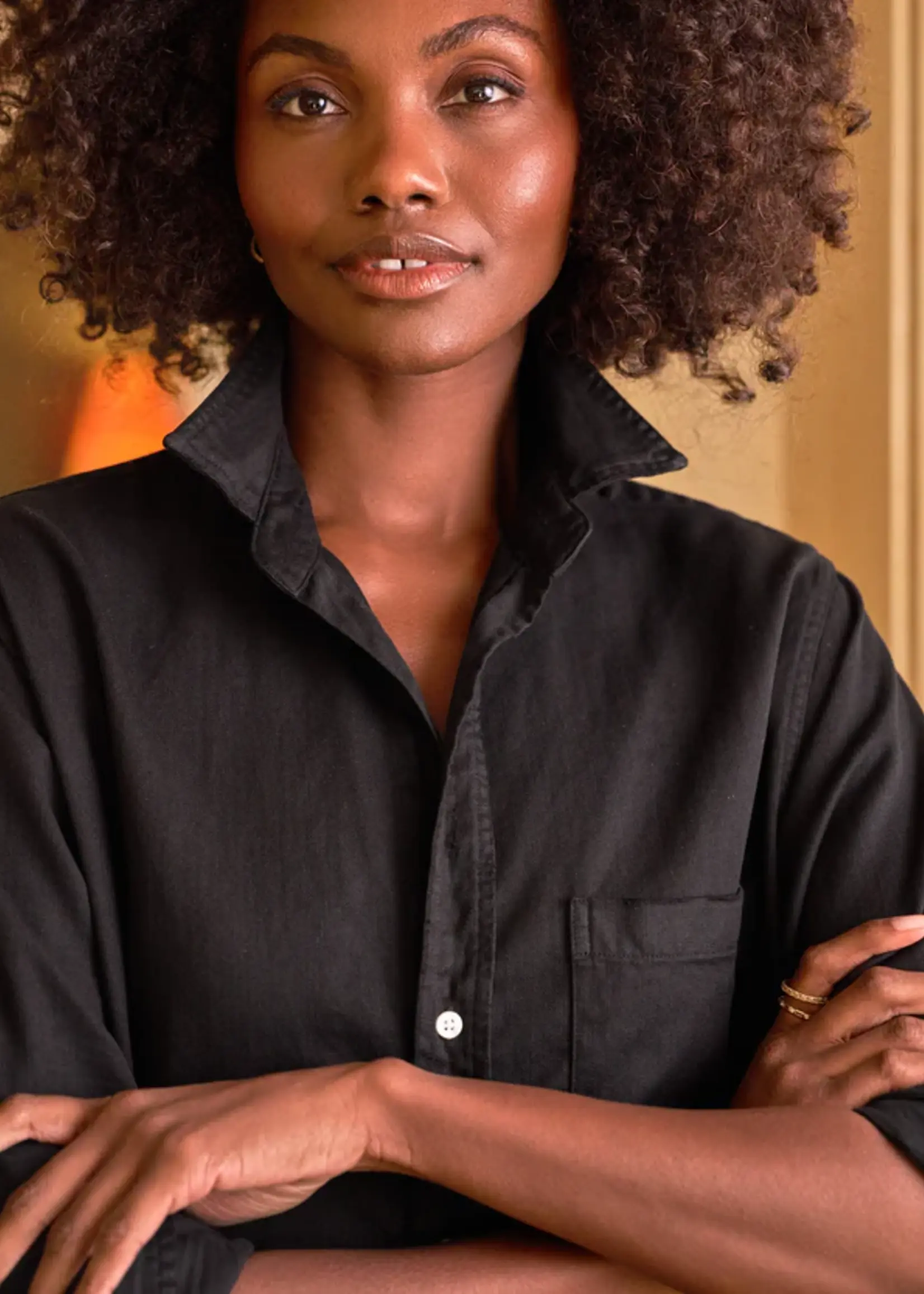 Frank & Eileen Rory Maxi Shirtdress- Blackout Denim BKCD