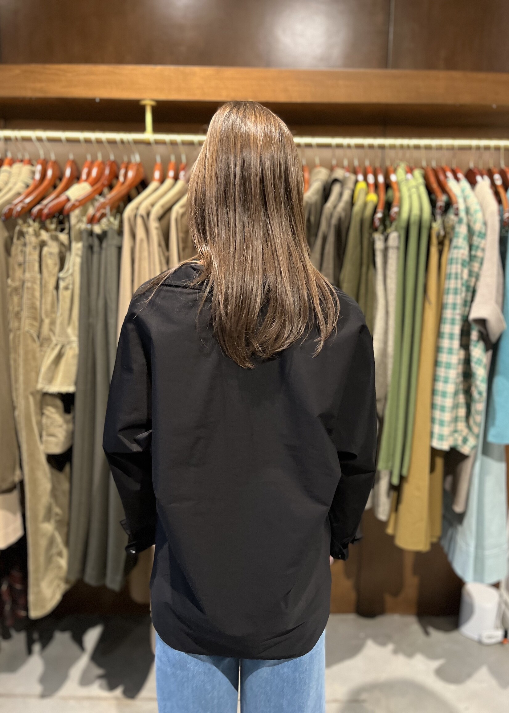 Frank & Eileen Oona Continuous Sleeve Relaxed Fit Button-Up- Black Superluxe BKSX