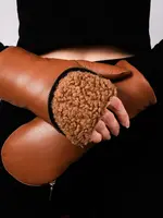 ARISTIDE AP136- KAKI/CAMEL- Lambskin & Polar Fleece