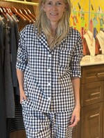 Sleepy Jones Marina Pajama Set- Large Navy Gingham
