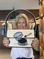 Staud Tommy Beaded Bag- Caviar Dreams