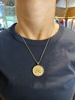 Jane Win Jewelry FOREVER JW Original Pendant Coin Gold / 16-18" Classic Rolo Chain