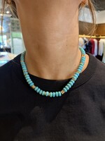Jane Win Jewelry Gumdrop Beaded Necklace in Turquoise