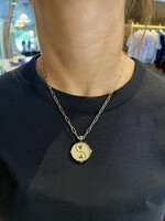 Jane Win Jewelry BALANCE JW Small Pendant Coin 18" Drawn Link Chain