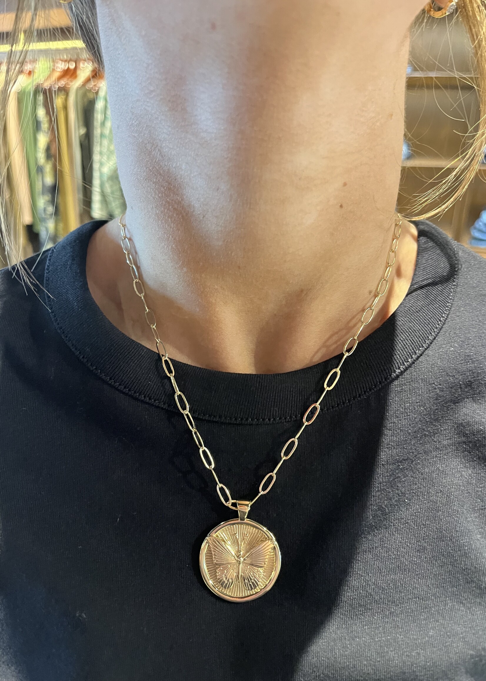 Jane Win Jewelry FREE JW Original Pendant Coin 18" Drawn Link Chain