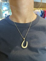 Jane Win Jewelry LUCKY Starry Horseshoe Pendant 16-18" Classic Rolo Chain