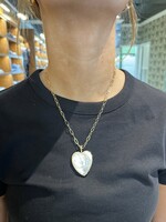 Jane Win Jewelry LOVE Carry Your Heart Pendant in Mother of Pearl Mother of Pearl / 18" Drawn Link Chain