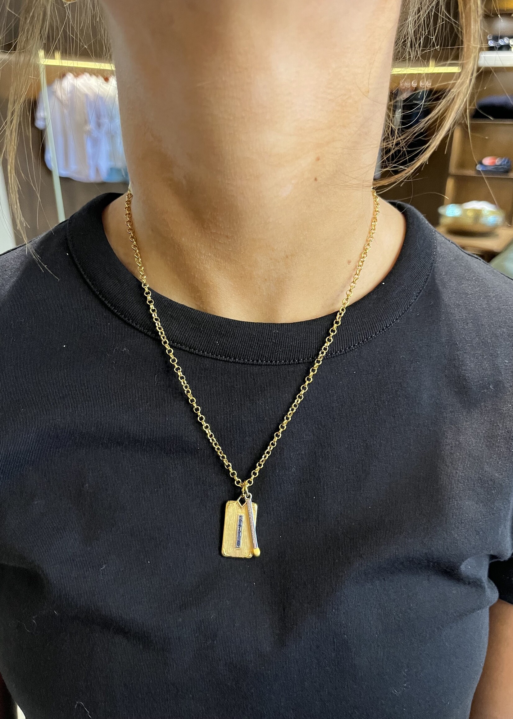 HART Jewelry Special Slider Charm Necklace (18" chain w Carpe Diem & Matchstick)