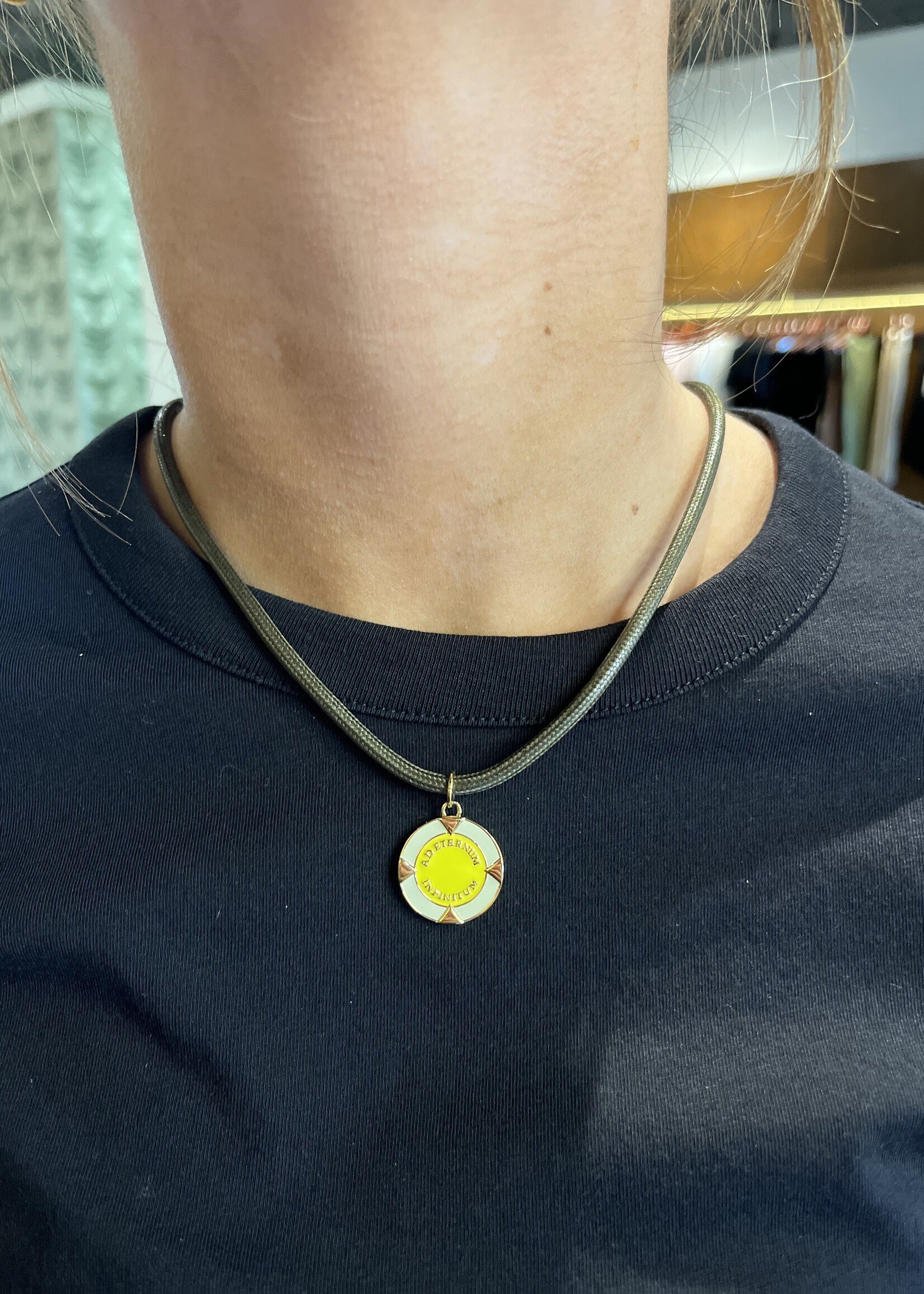 HART Jewelry Umber Brown Cord Necklace w Eternal Poker Chip