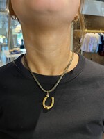 HART Jewelry Umber Brown Cord Necklace w Fortuna Horseshoe