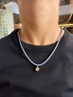 HART Jewelry Slate Blue Cord Necklace w Bezel Charm