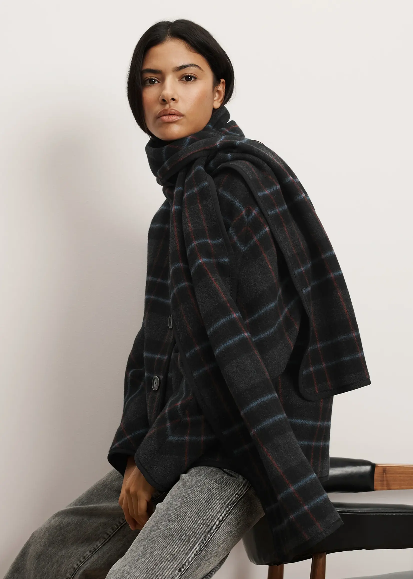 Veronica Beard Martine Dickey Coat w Scarf