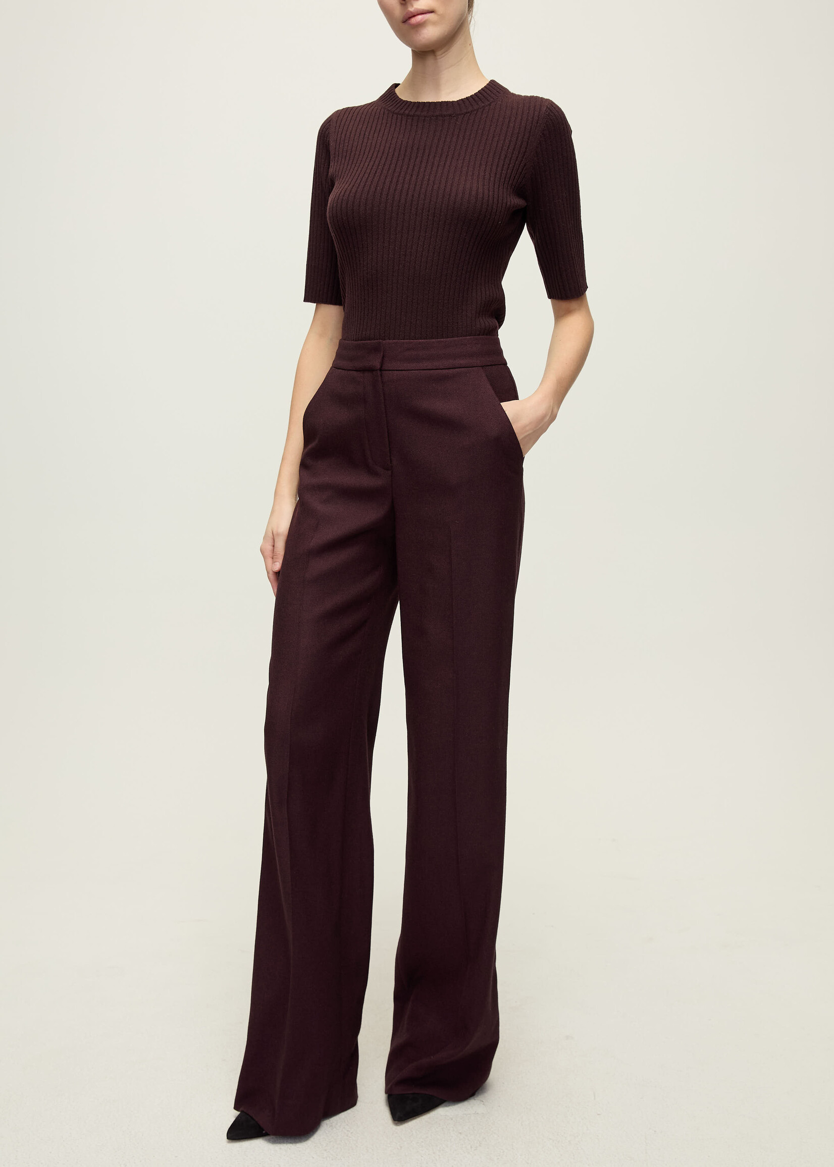 Veronica Beard Tonelli Pant- Dark Currant Melange