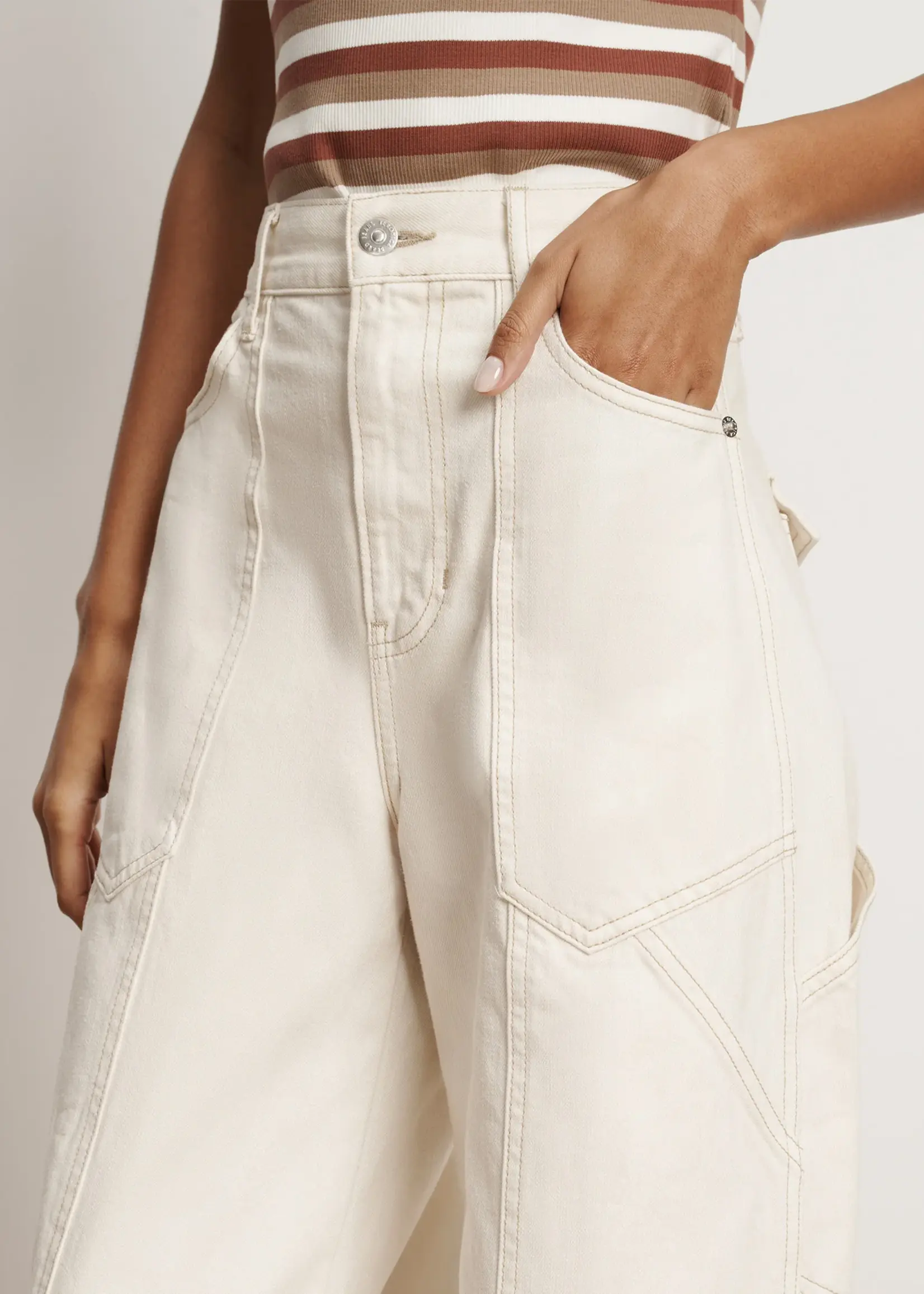 Veronica Beard Freddy Wide-Leg Cargo Jean