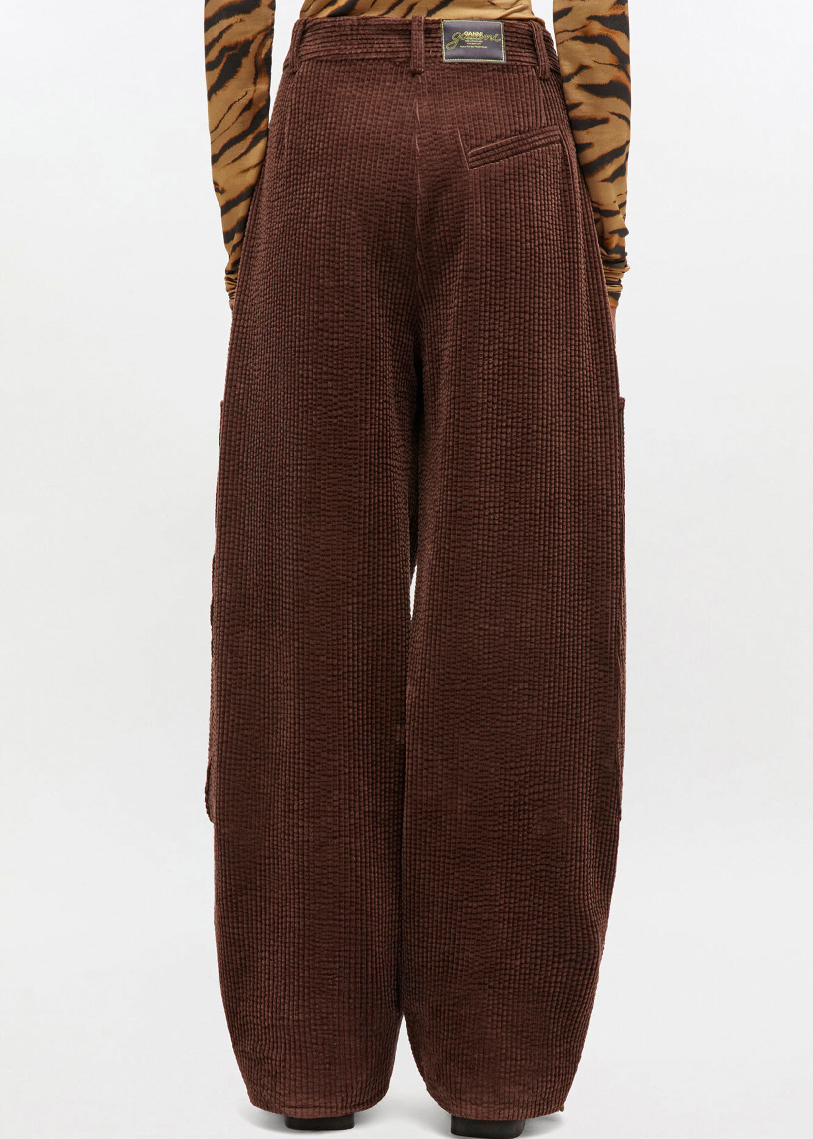GANNI Seersucker Corduroy Curved Pants