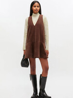 GANNI Seersucker Corduroy V-Neck Mini Dress