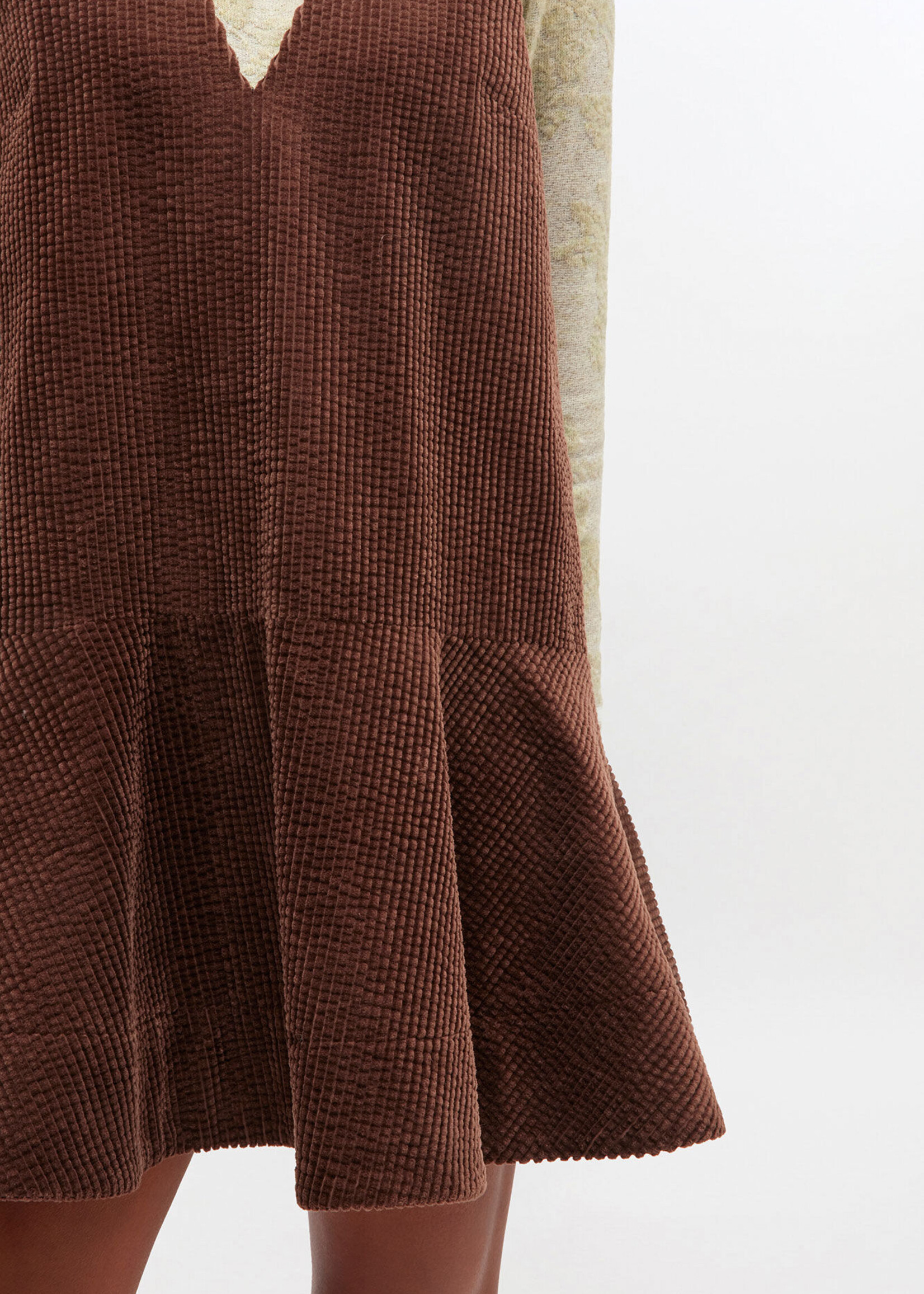 GANNI Seersucker Corduroy V-Neck Mini Dress