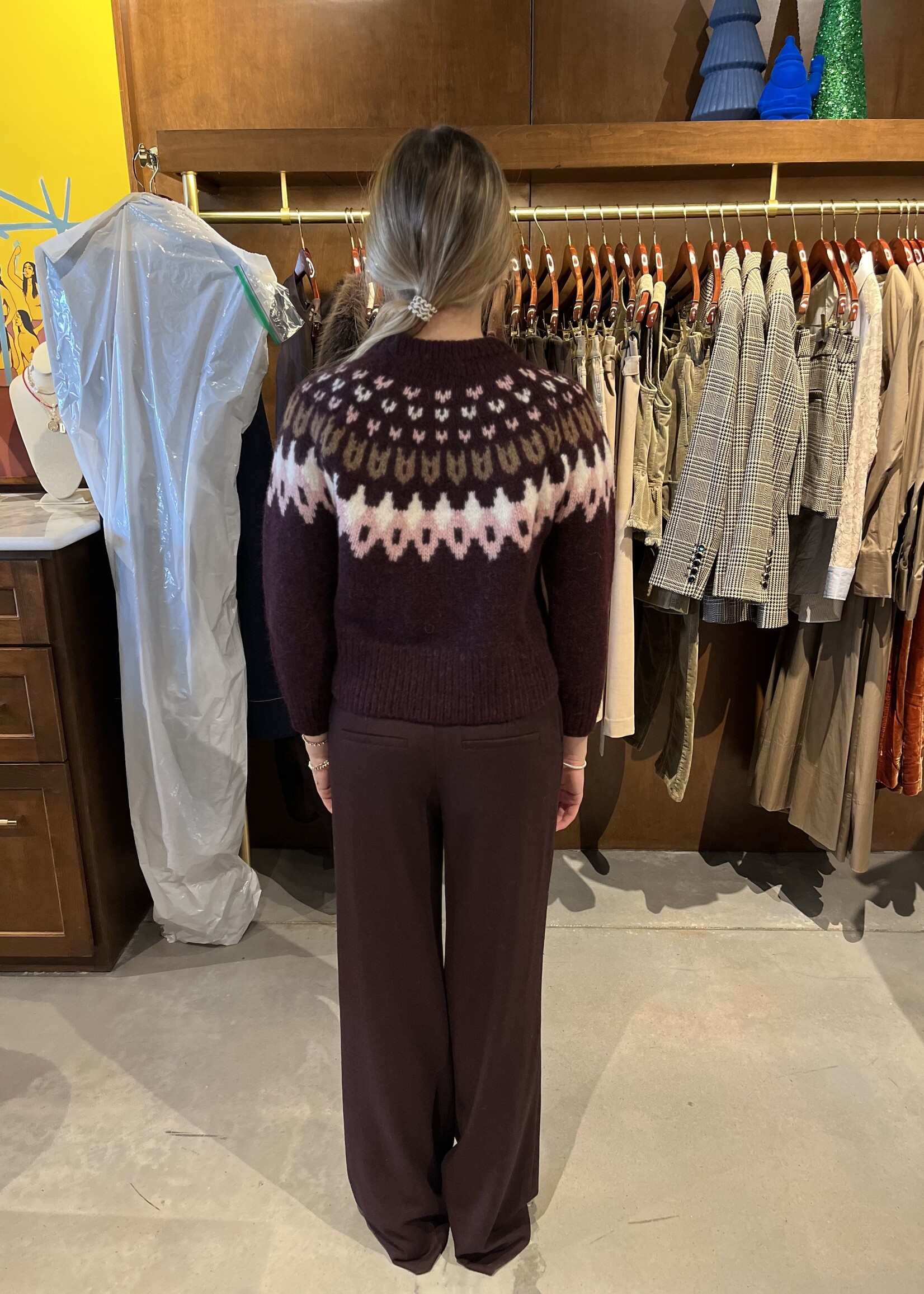 Veronica Beard Tonelli Pant- Dark Currant Melange