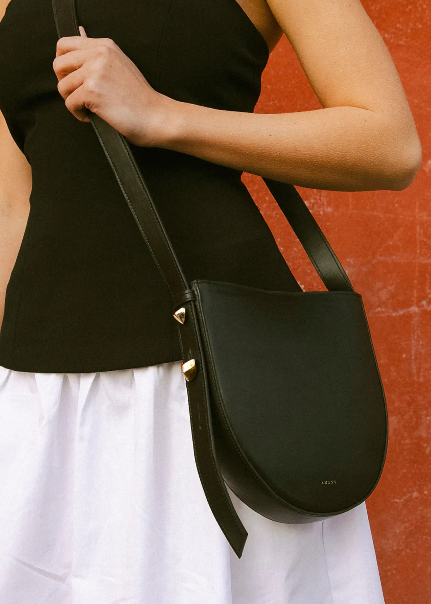 Amanu The Nigeria Bag- Black Leather