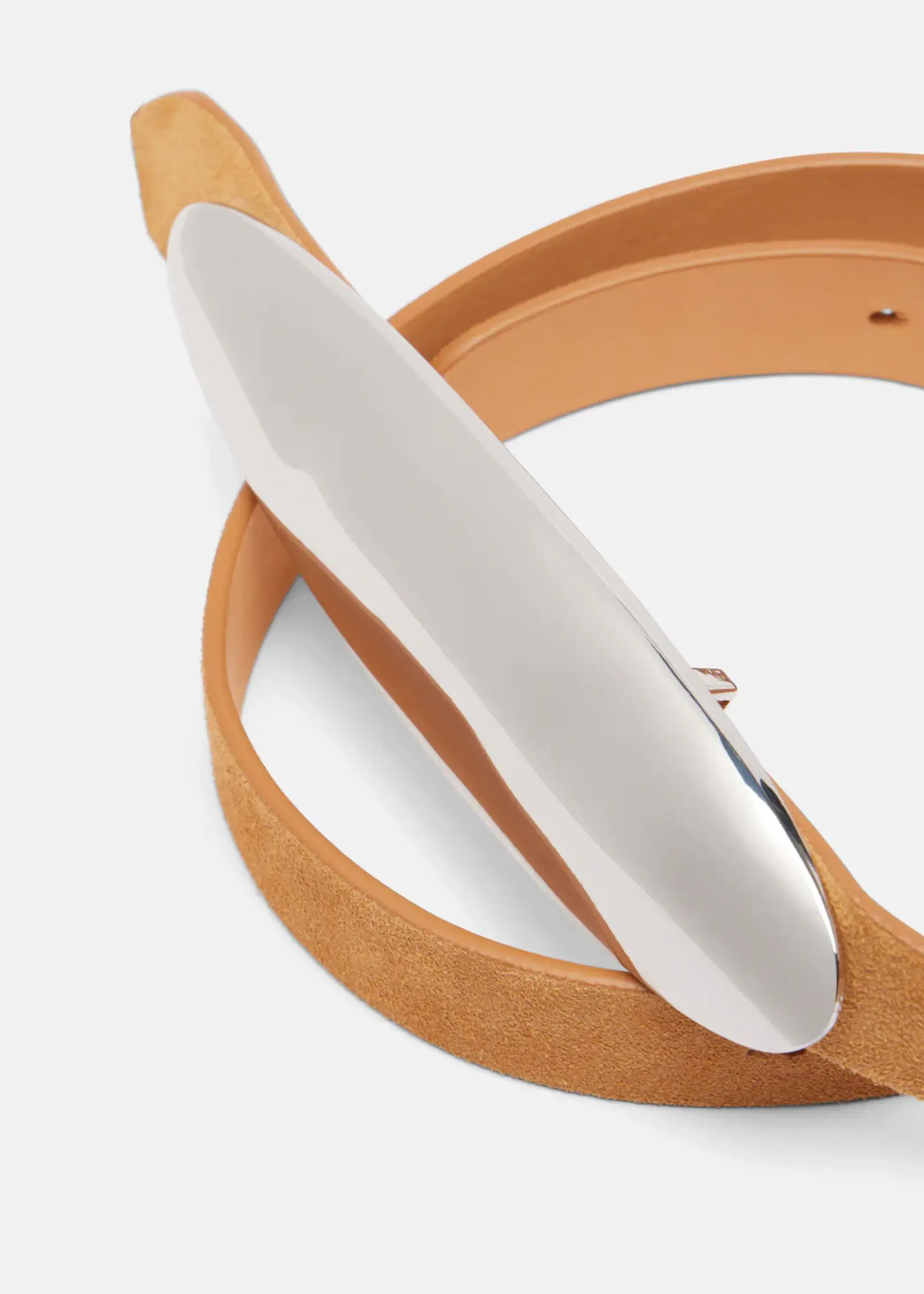 Amanu The Congo Belt- Cognac Suede Silver Hardware