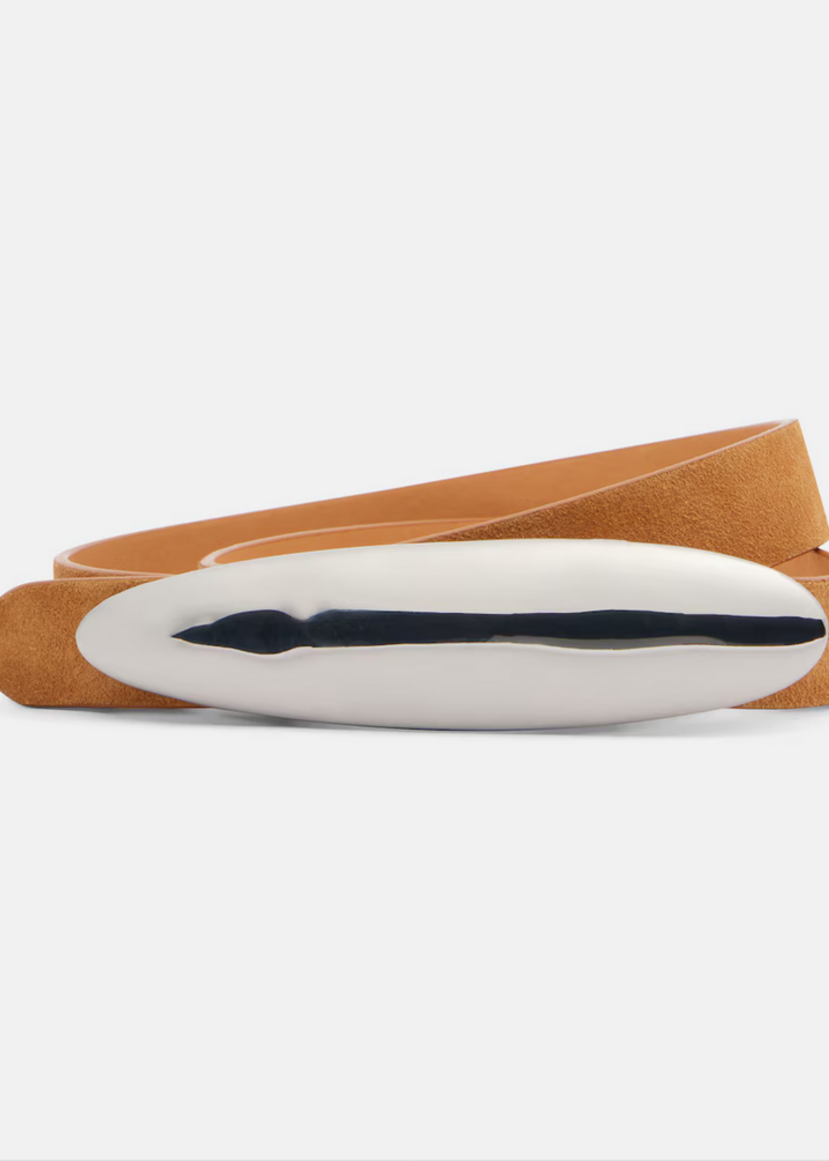 Amanu The Congo Belt- Cognac Suede Silver Hardware