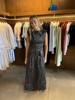 GANNI Printed Double Satin Corset Top