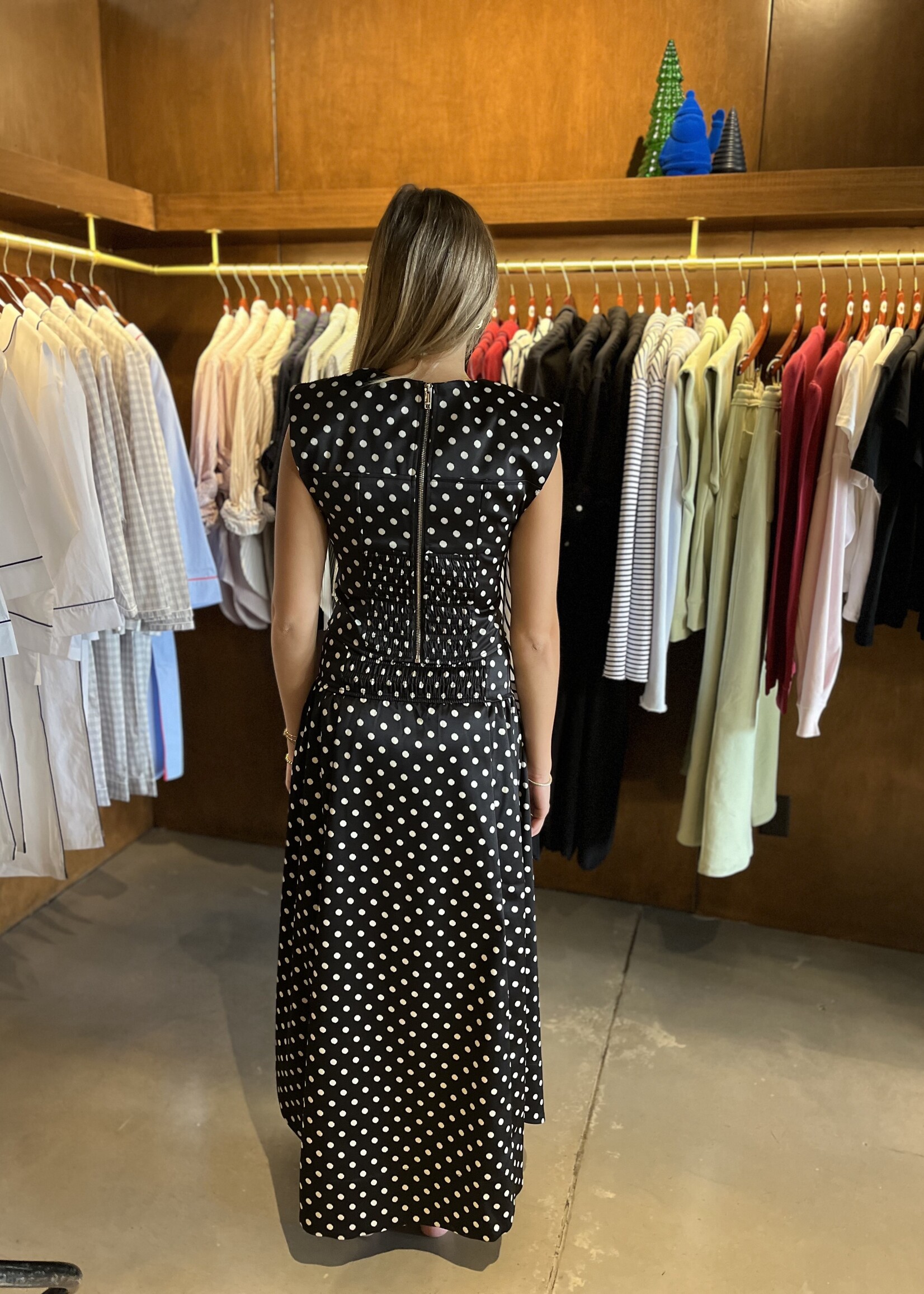 GANNI Printed Double Satin Corset Top