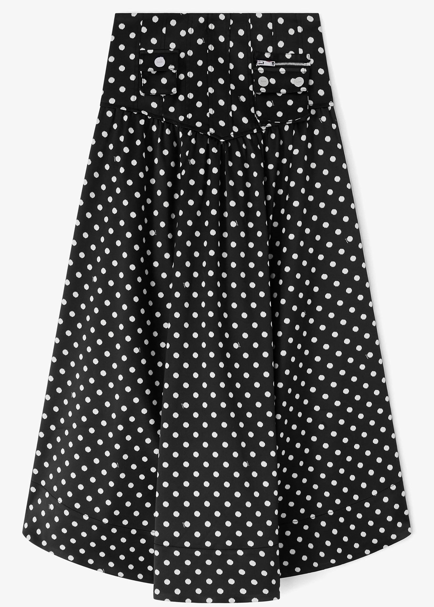 GANNI Printed Double Satin Corset Skirt