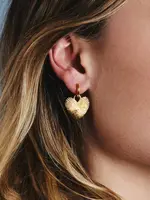 HART Jewelry Ribbed Heart of Gold Huggies