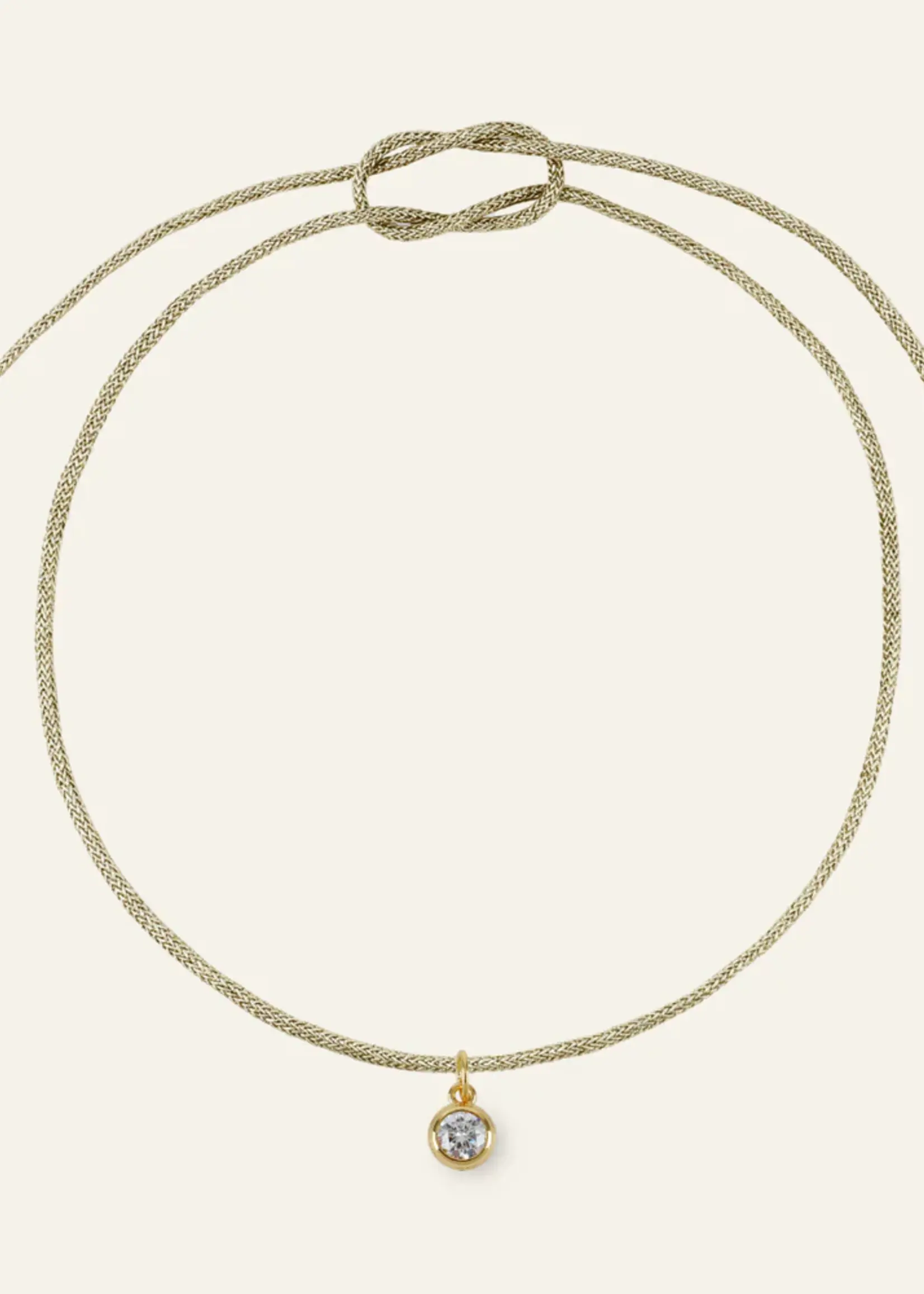 HART Jewelry Gold Cord Necklace w Bezel Charm