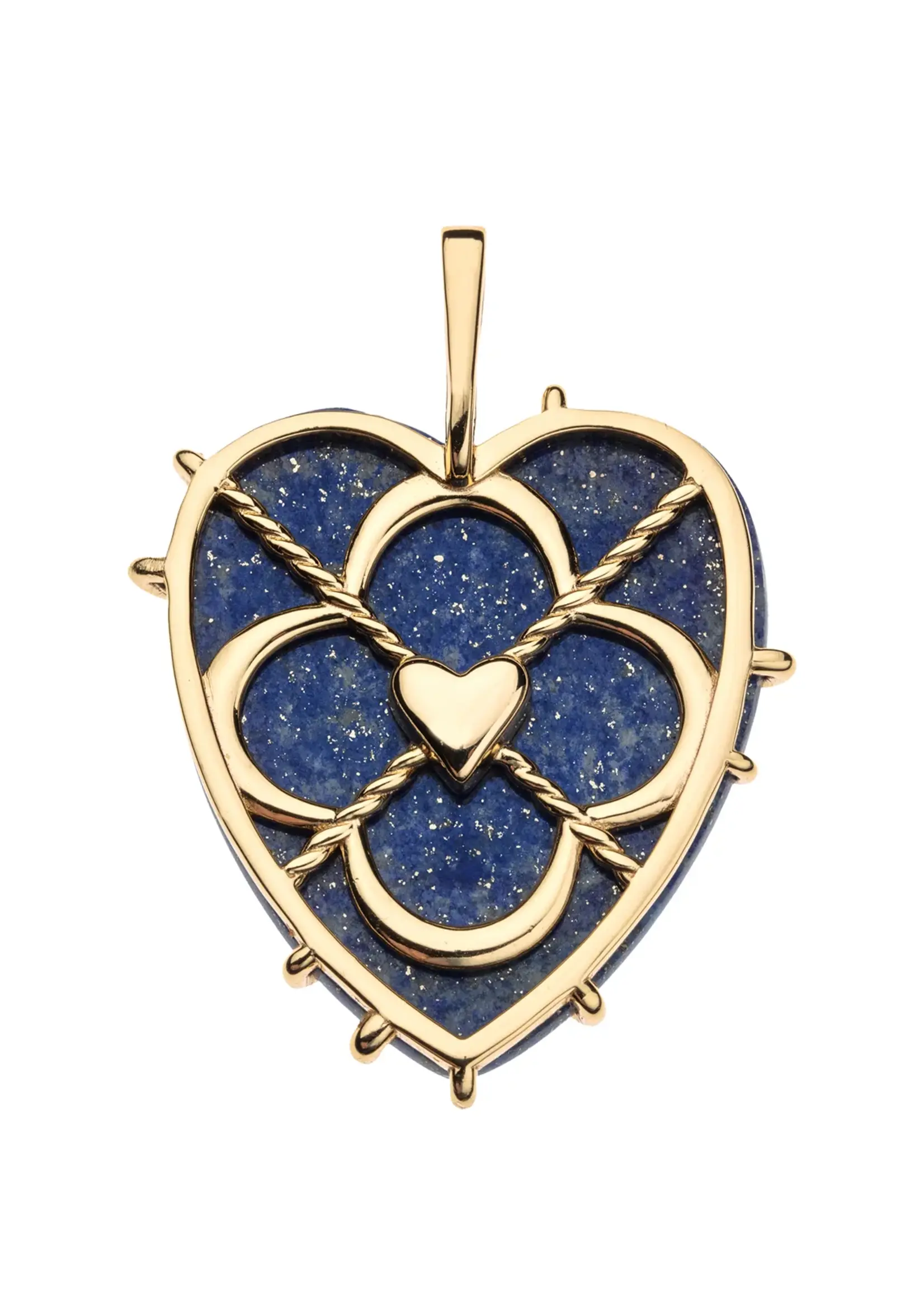 Jane Win Jewelry LOVE Carry Your Heart Pendant in Lapis // 16-18" Classic Rolo Chain