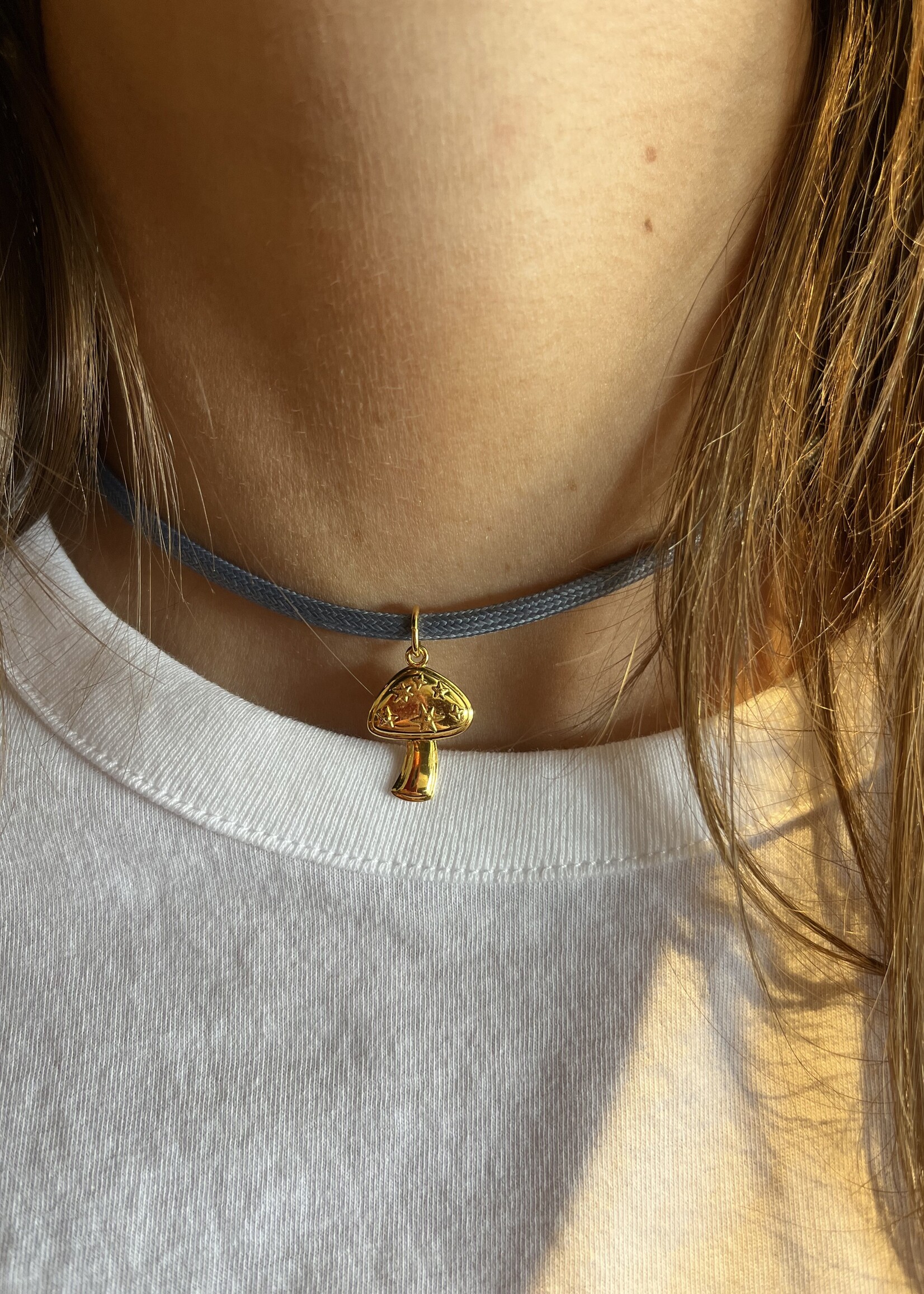 HART Jewelry Slate Blue Cord Necklace w Shroomy Charm