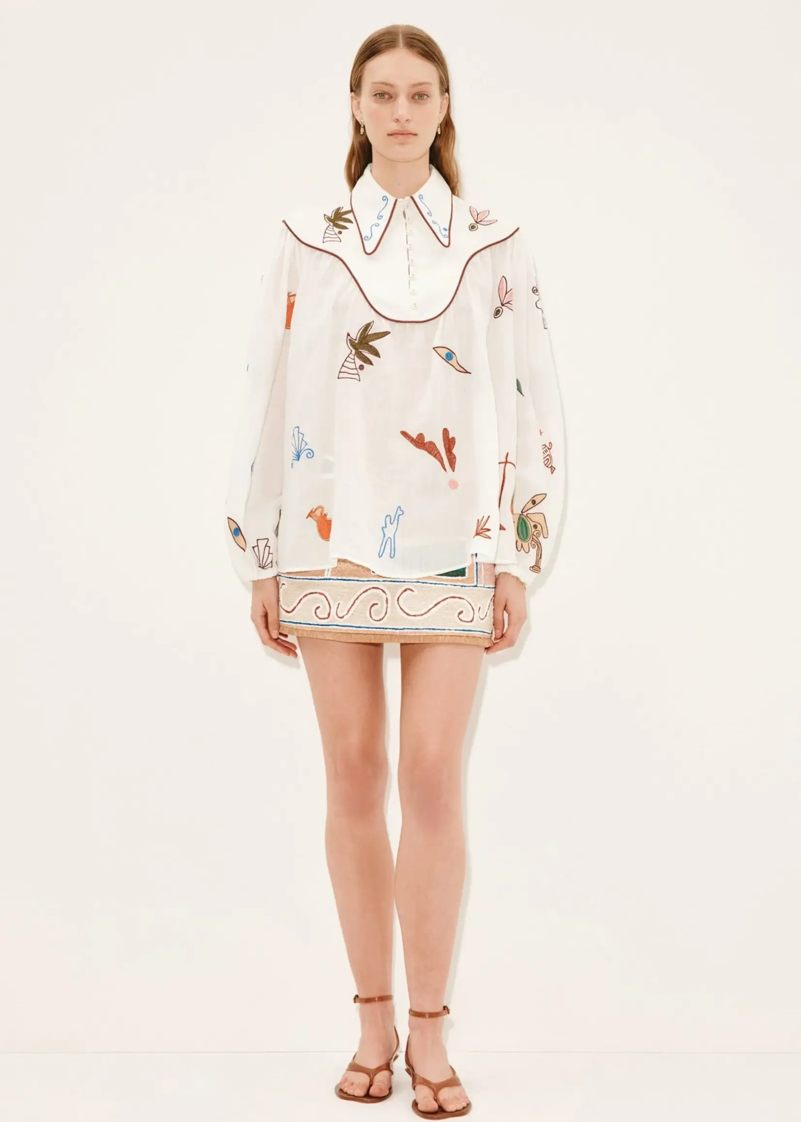 Alemais Mina Embroidered Shirt