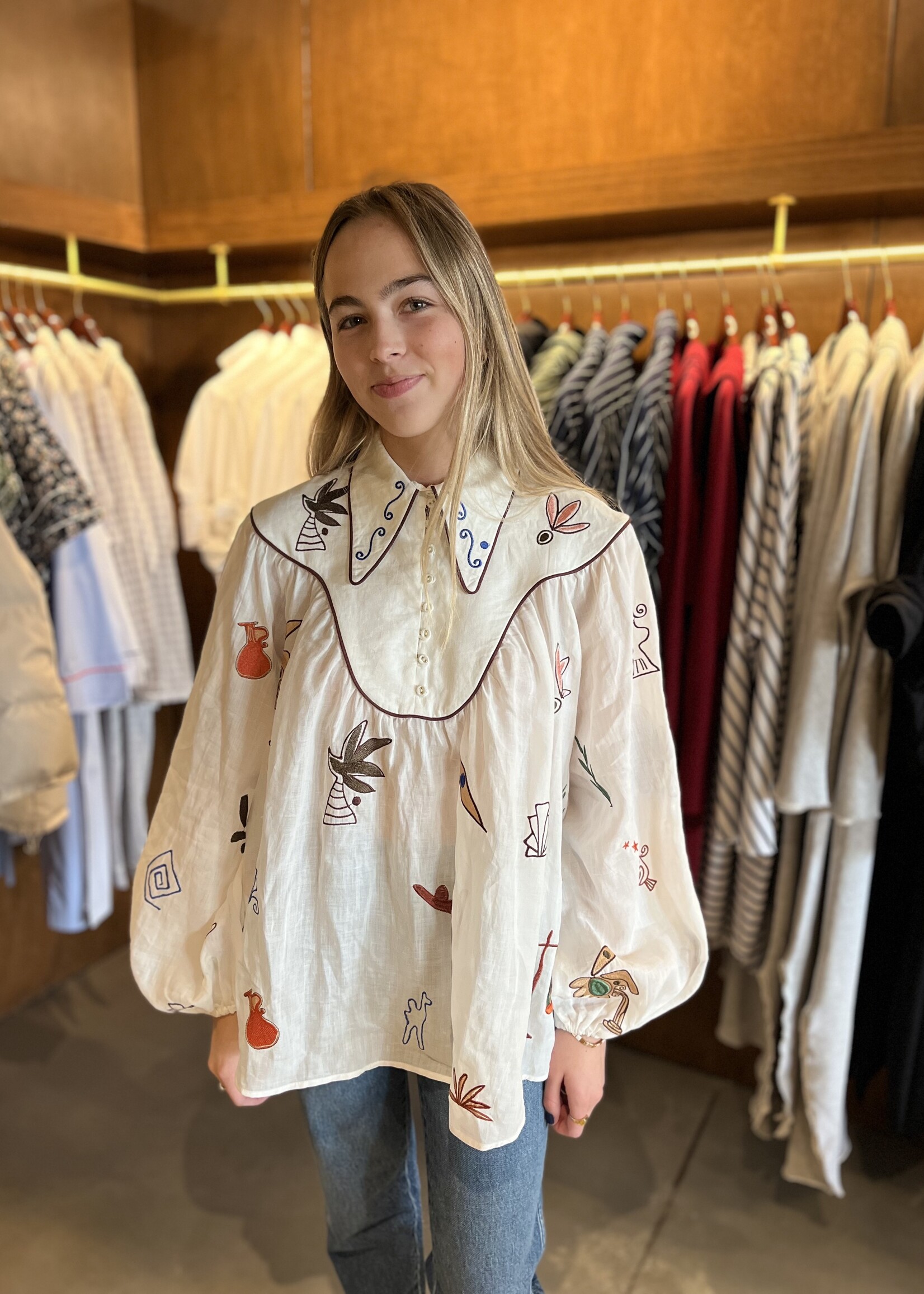 Alemais Mina Embroidered Shirt