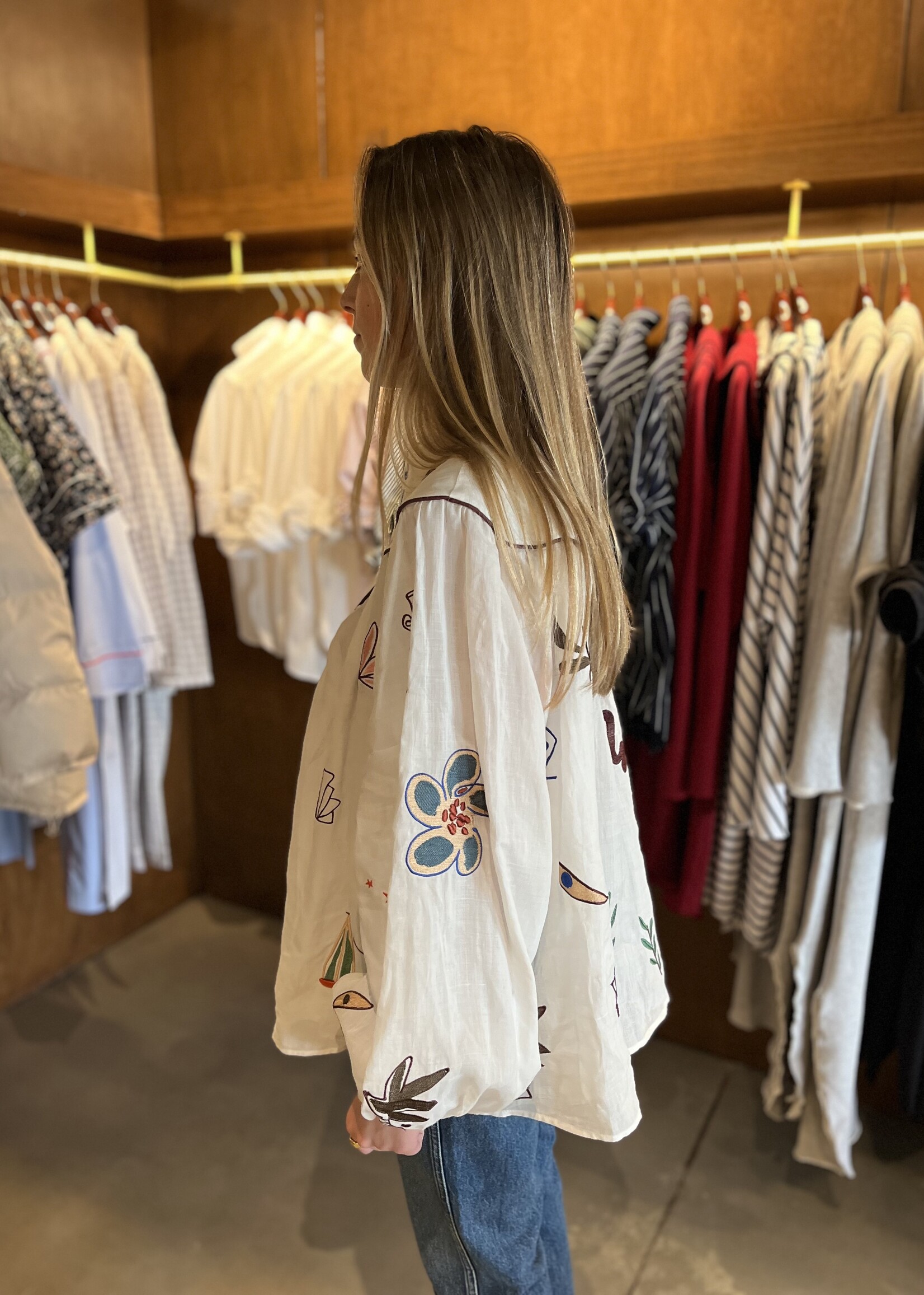 Alemais Mina Embroidered Shirt