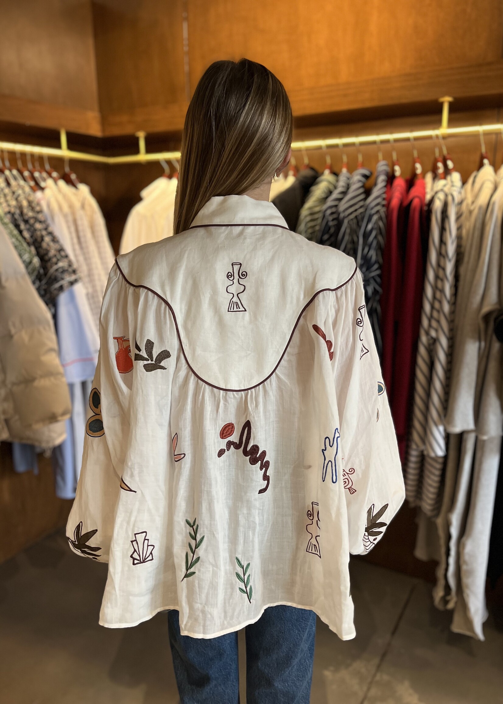 Alemais Mina Embroidered Shirt