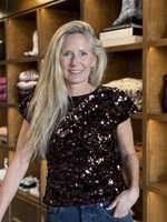 GANNI Velvet Sequins Top