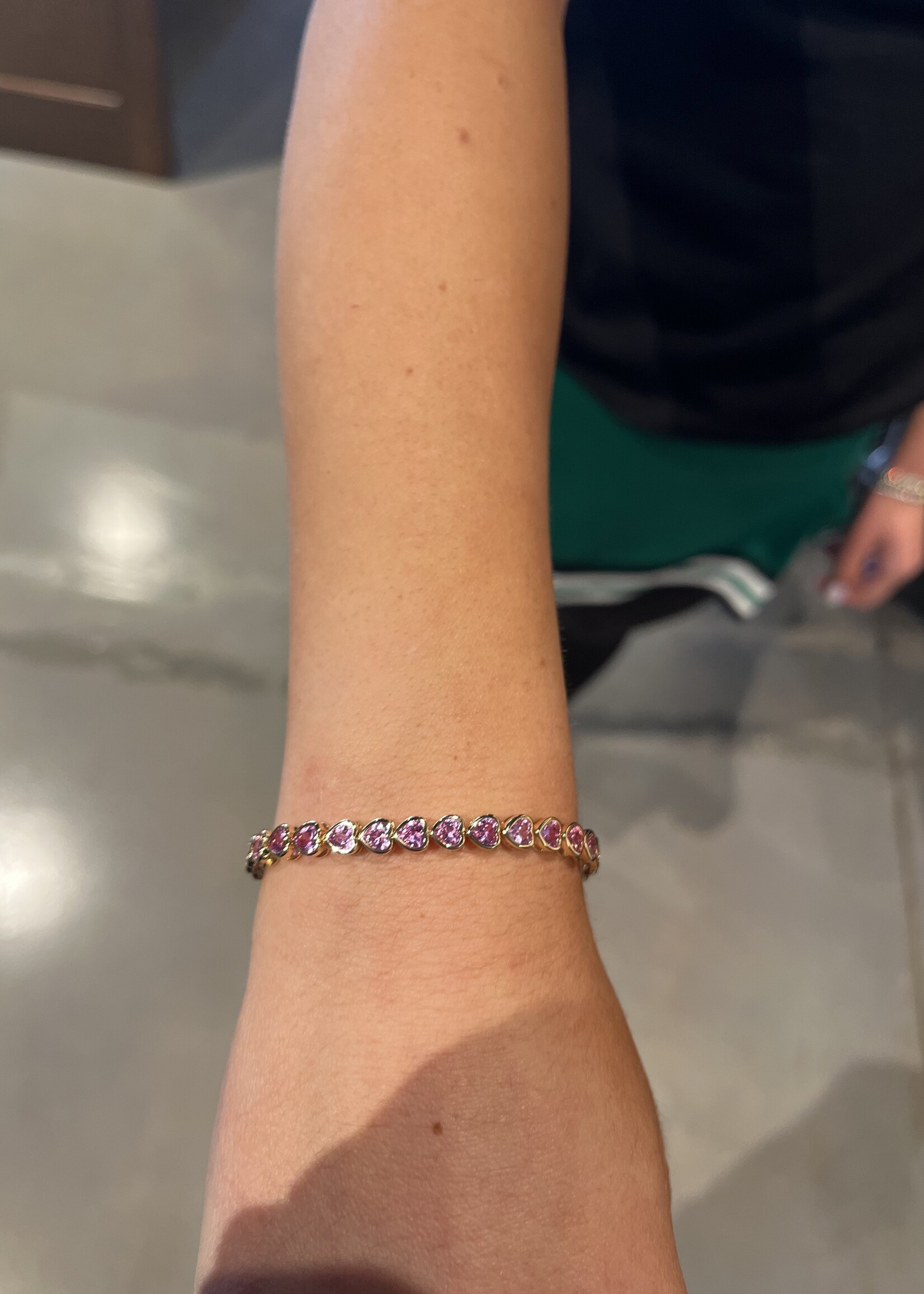 Jane Win Jewelry Made from LOVE Pink Tennis Bracelet