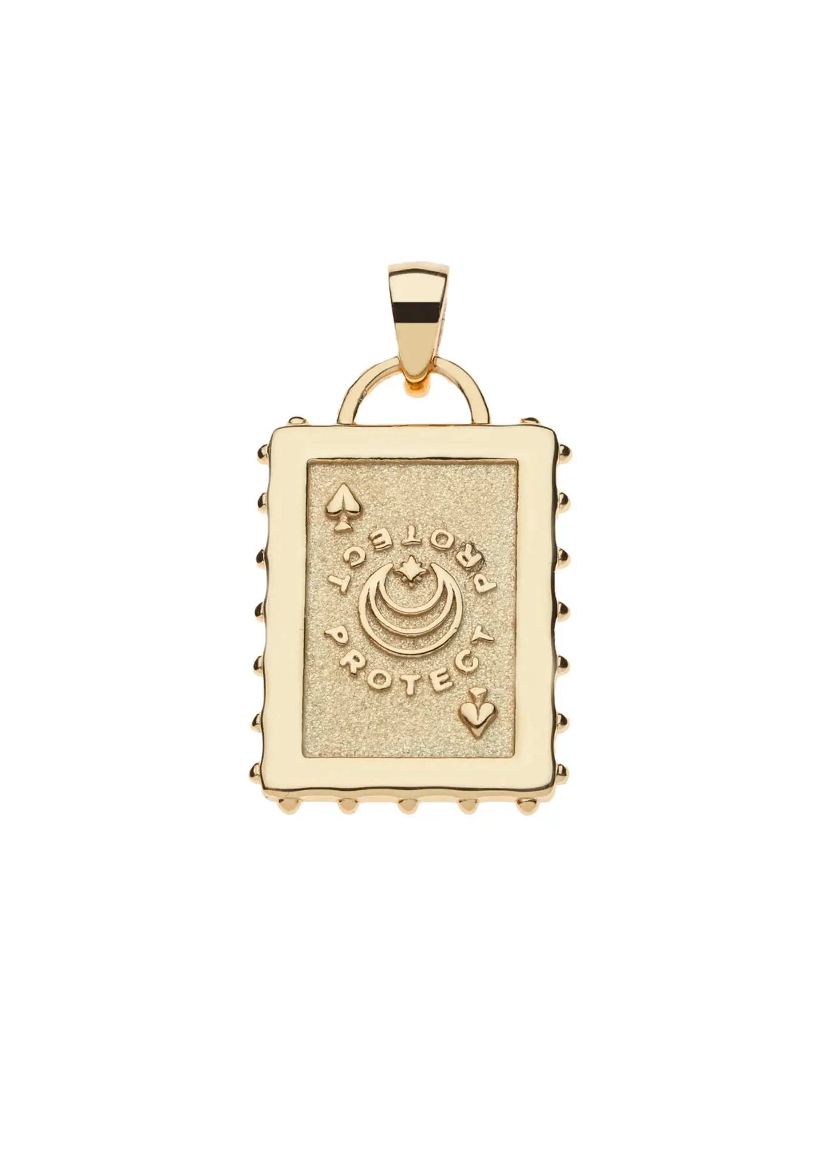 Jane Win Jewelry PROTECT Queen of Spades Card Pendant / 16-18" Classic Rolo Chain