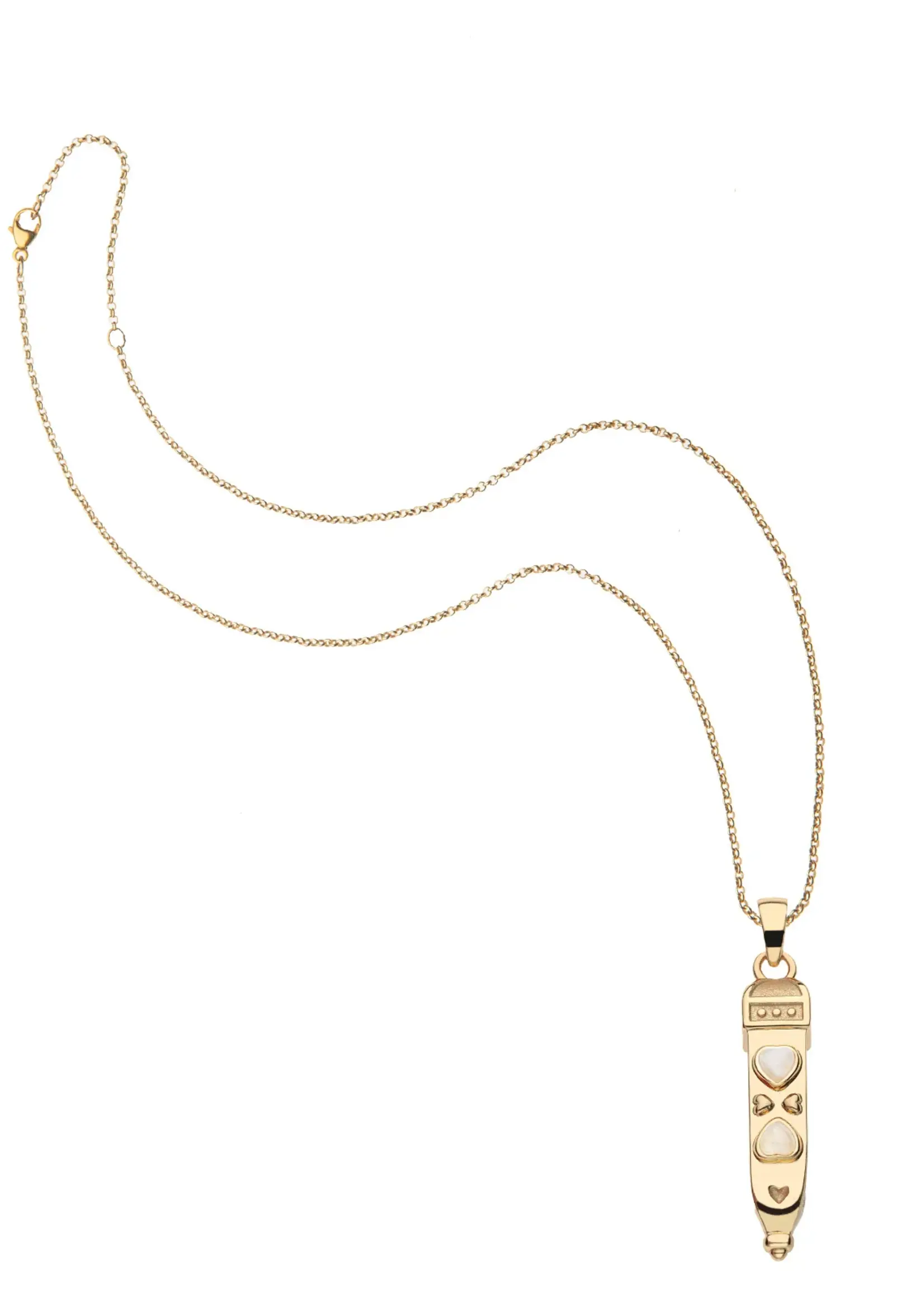 Jane Win Jewelry LOVE is Strong Heart Ray Pendant / 16-18" Classic Rolo Chain