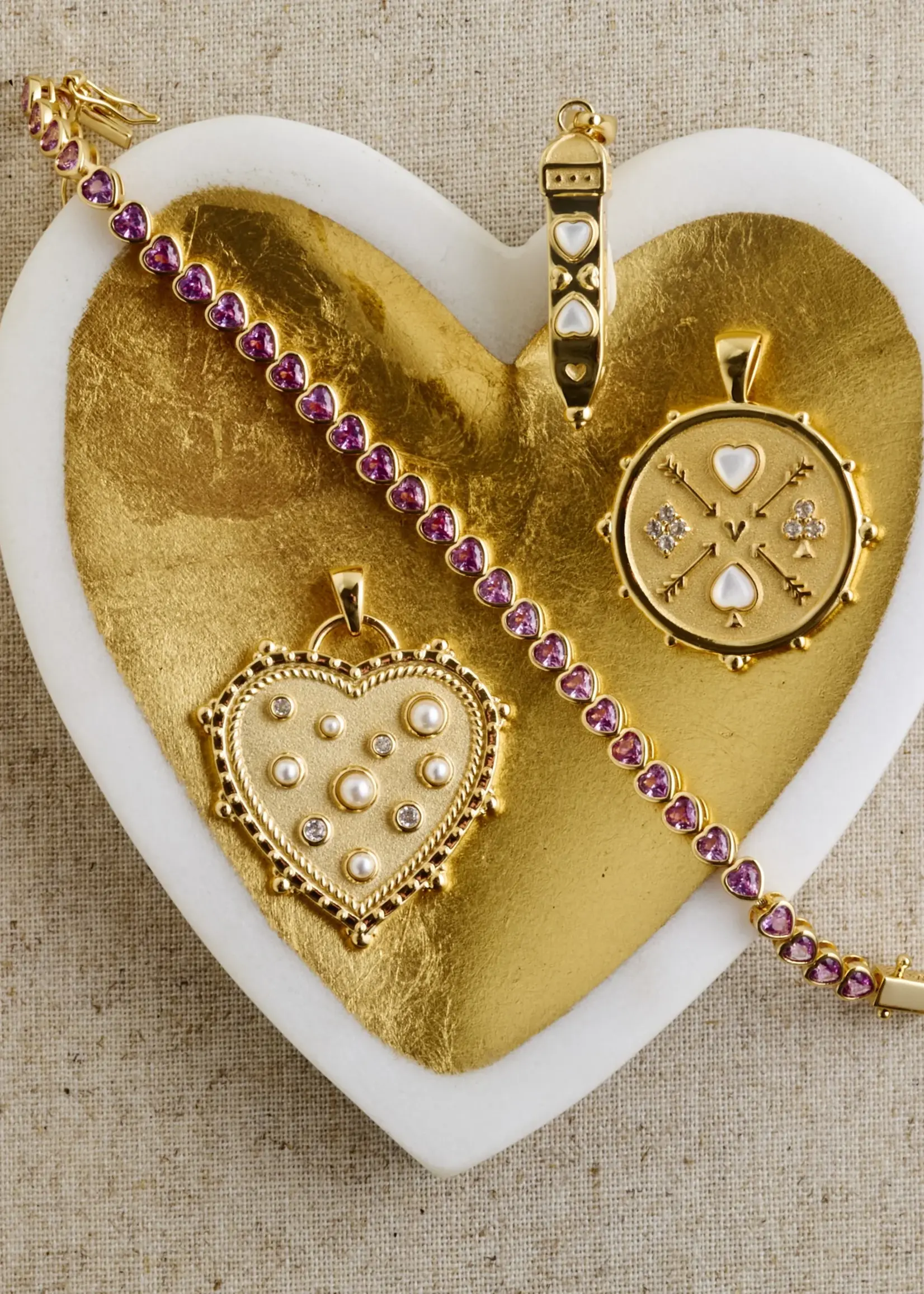 Jane Win Jewelry Made from LOVE Pink Tennis Bracelet