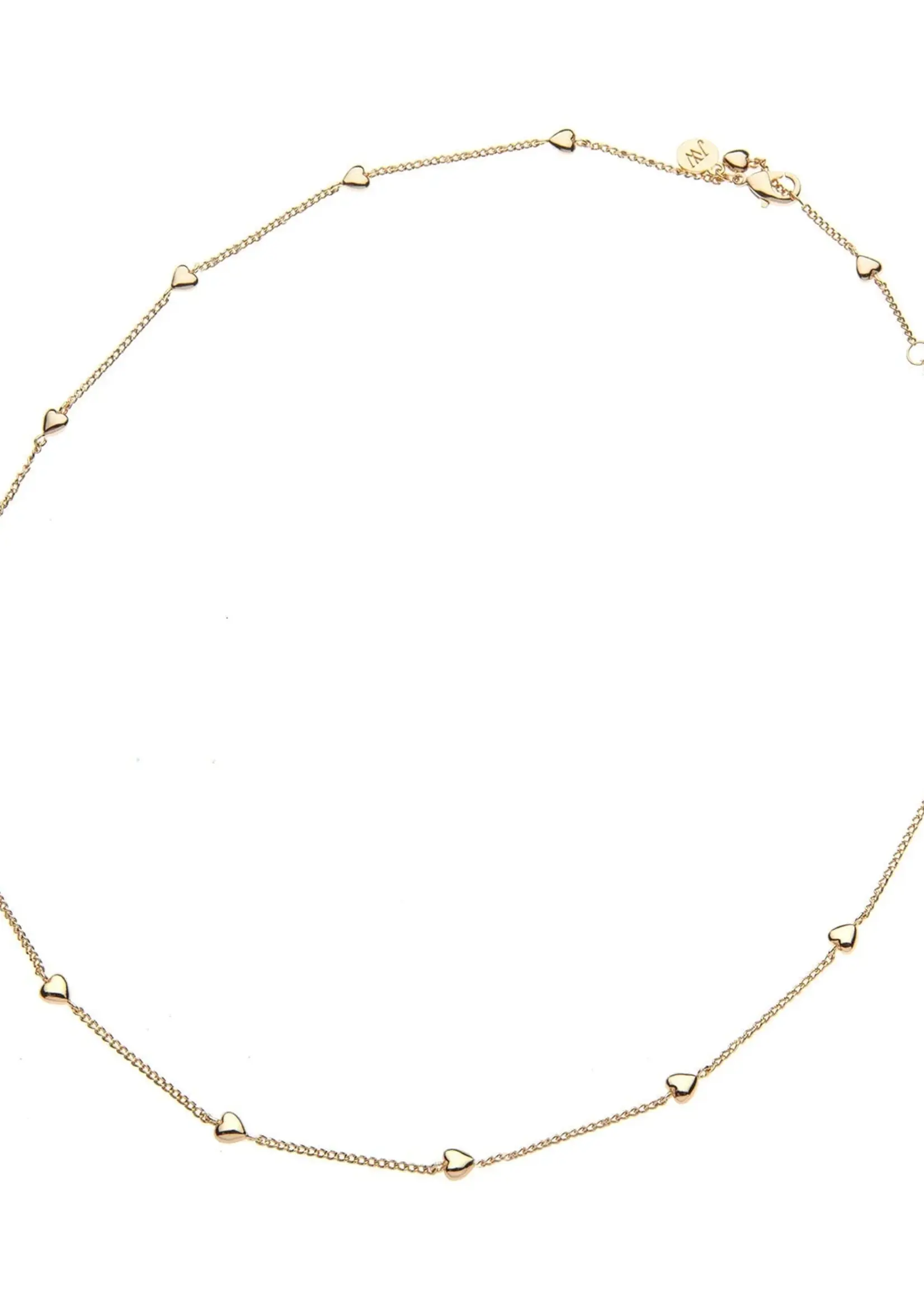 Jane Win Jewelry LOVE Adjustable Heart Chain Necklace